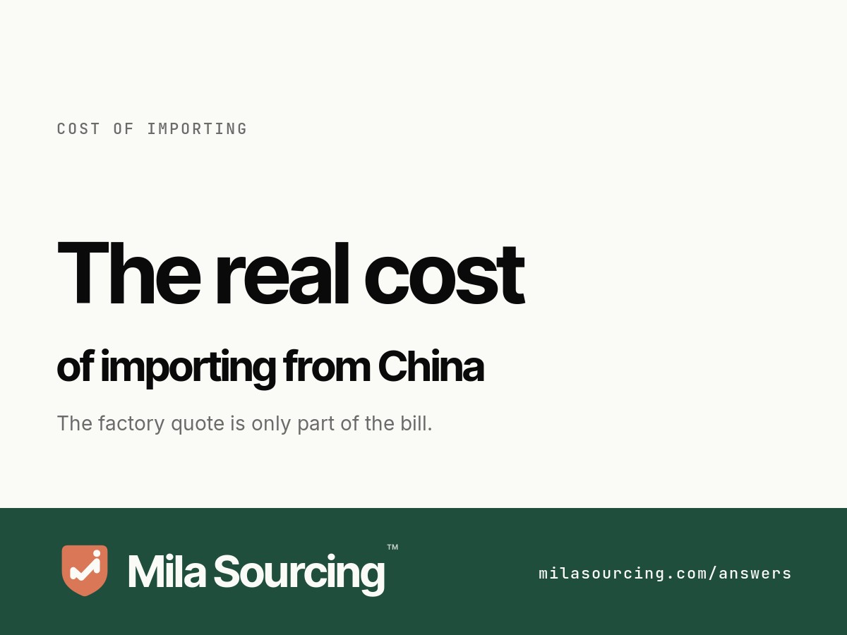 How much it really costs to import from China: the landed cost adds freight, duty, import VAT or GST, brokerage, and last-mile handling on top of the factory unit price